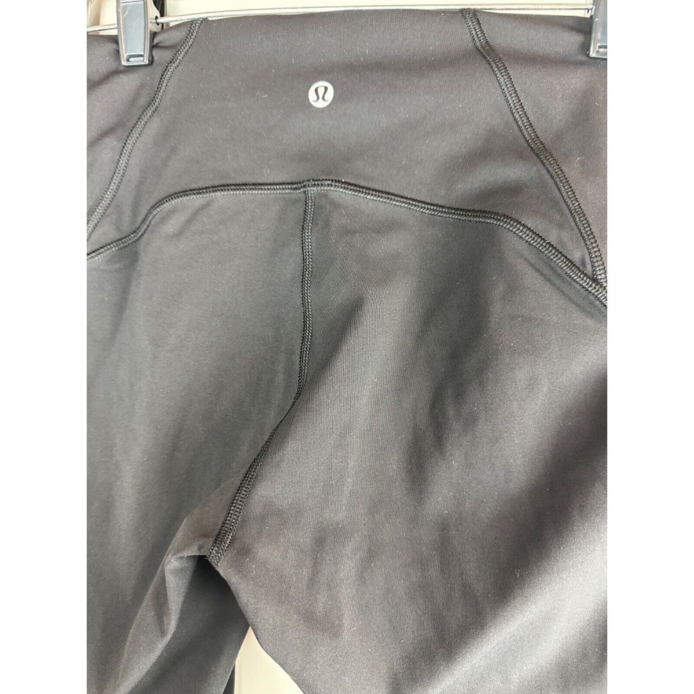 Lululemon Train Times Crop 17" Leggings Black Mesh Panels Stretch Women's Size 8 - Picture 6 of 7